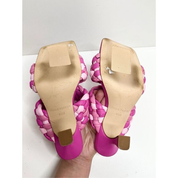 Marc Fisher Shoes Womens Size 6.5 Barbie Pink Toree Slip On Heeled Sandals - Picture 9 of 9